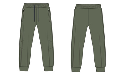 Sweatpants vector illustration template front and back