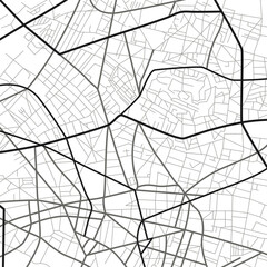 Black and white abstract geometric town navigation map design