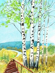 landscape with trees