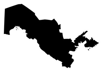 Fototapeta premium Uzbekistan map outline silhouette vector country shape laser cutting engraving