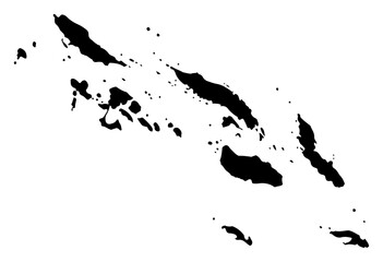 Naklejka premium Solomon Islands map outline silhouette vector country shape laser cutting engraving