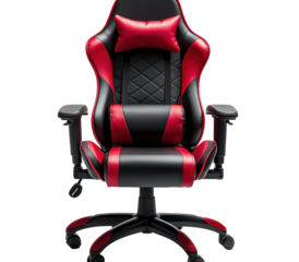 Premium ergonomic gaming chair designed for long-lasting performance PNG, isolated on transparent background.