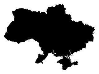 Obraz premium Ukraine map outline silhouette vector country shape laser cutting engraving
