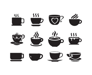 Cup icon set, Coffee cup icon, Mocha symbol, tea cup illustration sign collection, Vector illustration EPS 10.