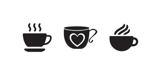 Classic Hot steaming coffee icon, Simple and minimalistic design for coffee,  Vector illustration EPS 10.