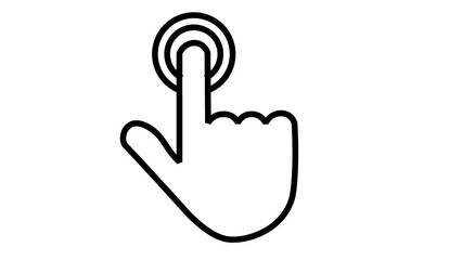 Hand clicking button icon User interface element Simple line art design Vector illustration Isolated on white background