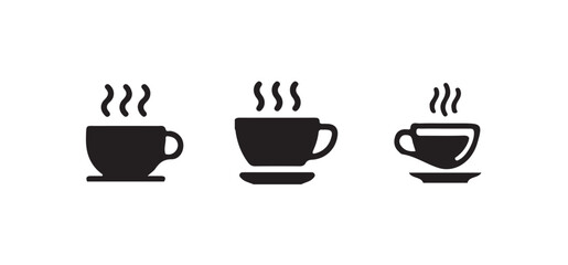  Cup of coffee or tea with smoke, cup tea icon, Coffee vector icon,  Vector illustration EPS 10.