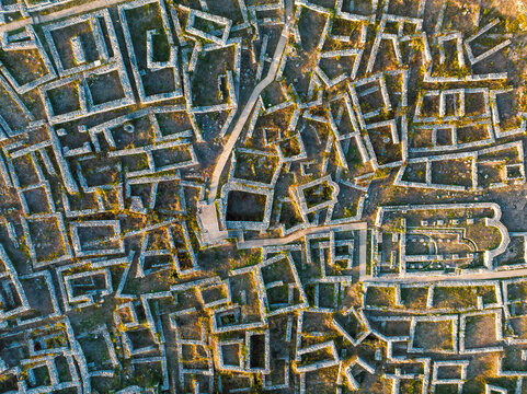 Shumen fortress Archaeological ancient fort labyrinth of old Town Shoumen, Bulgaria, panorama landscape bulgarian landmark