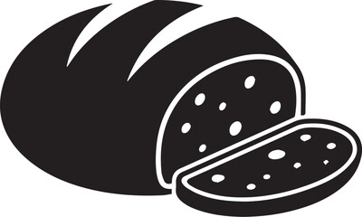 Loaf of Bread Silhouette with Slice – Vector Bakery Food Icon