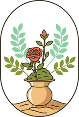 Elegant Rose Arrangement in Vase.