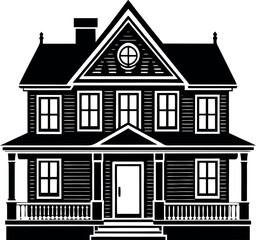 Classic two story house silhouette