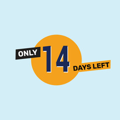 Only 14 days left countdown reminder for promotions, sales, or events in bold, eye-catching design