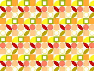 Seamless Retro Geometric Pattern with Abstract Colorful Shapes