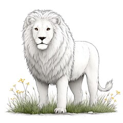 Wild animal lion illustration detailed sketch high resolution picture