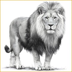 Wild lion standing proud high resolution picture