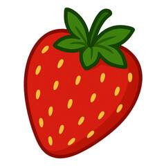 Flat Simple Illustration of Strawberry