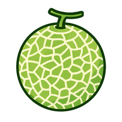 Flat Simple Illustration of Melon