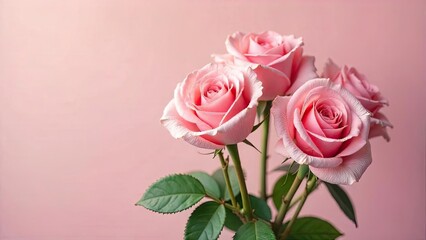 A Delicate Bouquet of Light Pink Roses on a Soft Background, Perfect for Romance, Love, or Celebration