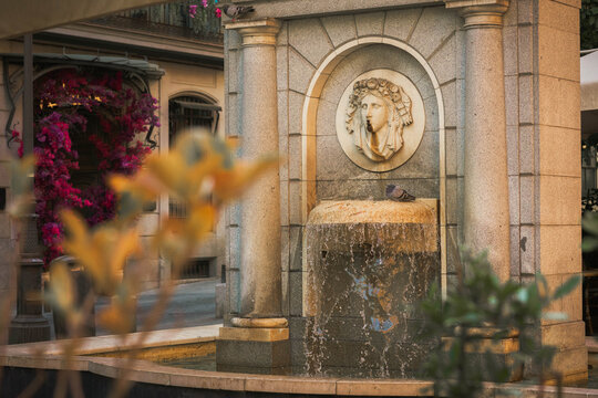 Ornamental Fountain with Classical Sculpture in Madrid La Latina