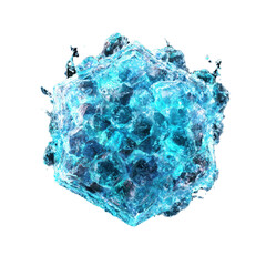 Fototapeta premium Stunning Abstract Representation of a Glowing Ice Crystal with Intricate Details, Highlighting the Play of Light and Reflections in a Cool Blue Palette