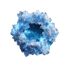 Fototapeta premium Stunning Ice Portal with Glowing Crystals and Ethereal Blue Energy, Perfect for Fantasy Art, Sci-Fi Illustrations, and Imaginative Visual Concepts