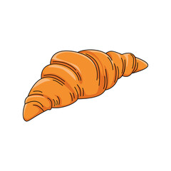 croissant bread cartoon design. delicious food illustration.