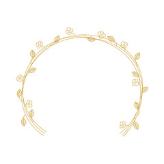 Elegant Floral Archway Golden Botanical Frame for Invitations and Decor