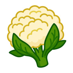 Flat Simple Illustration of Cauliflower
