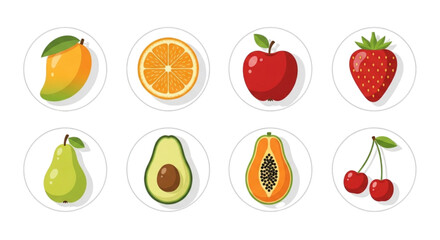 set of fruits, ilustrasion vector fruits