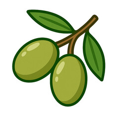 Flat Simple Illustration of Olive