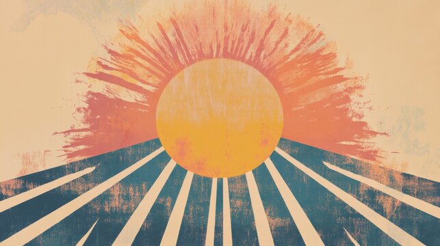 Sunrise over mountain landscape nature illustration serene environment artistic viewpoint vibrant concept for inspiration