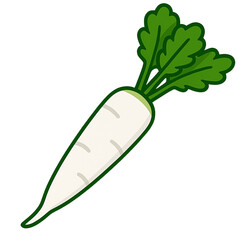 Flat Simple Illustration of Daikon