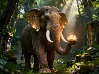 Fototapeta premium sacred elephant in the jungle