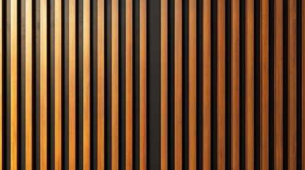 A close-up view of vertically aligned wooden slats with varying light and dark hues, creating a warm and textured surface.