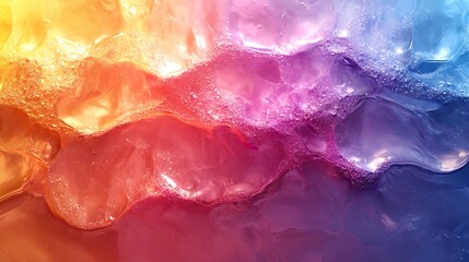 Abstract Rainbow Swirls With Glitter Particles