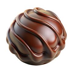 Obraz premium 3d icon of delicious chocolate truffle isolated on transparent background