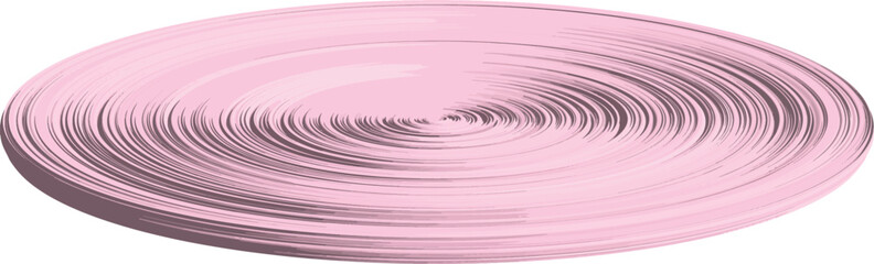 Swirling concentric circles feature vibrant red, soft yellow, and pastel pink hues