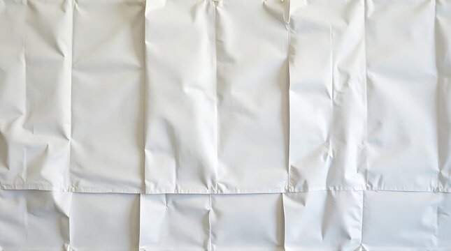 Textured Background of White Crumpled and Folded Material Surface