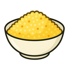 Flat Simple Illustration of Couscous