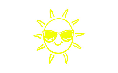 sun with sunglasses