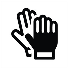 Obraz premium Pair of protective gloves icon for safety and hygiene