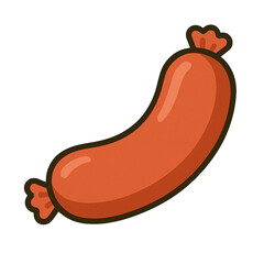Flat Simple Illustration of Sausage