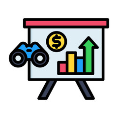 Financial Forecast Line Color Vector Icon