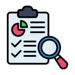 Audit Trail Line Color Vector Icon