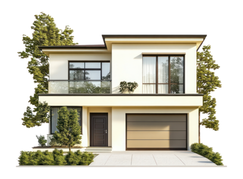 PNG Contemporary cream suburb house architecture garage building.