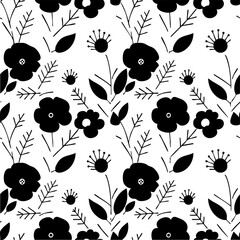 Seamless Botanical Floral Pattern &ndash; Colorful Decorative Flower and Leaf Background