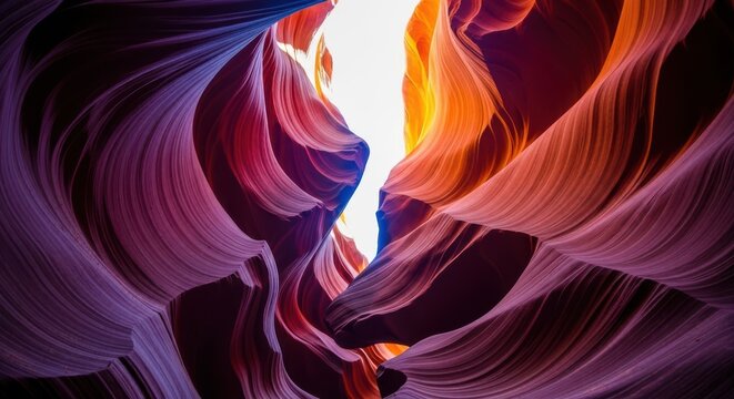 Majestic antelope canyon swirls of light and shadow in vivid natural hues