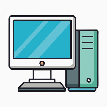 vector computer monitor with mouse