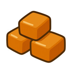 Flat Simple Illustration of Caramel