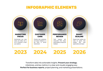 Vector template circle infographics. Business concept with 4 options and parts. Four steps for content, flowchart, timeline, levels